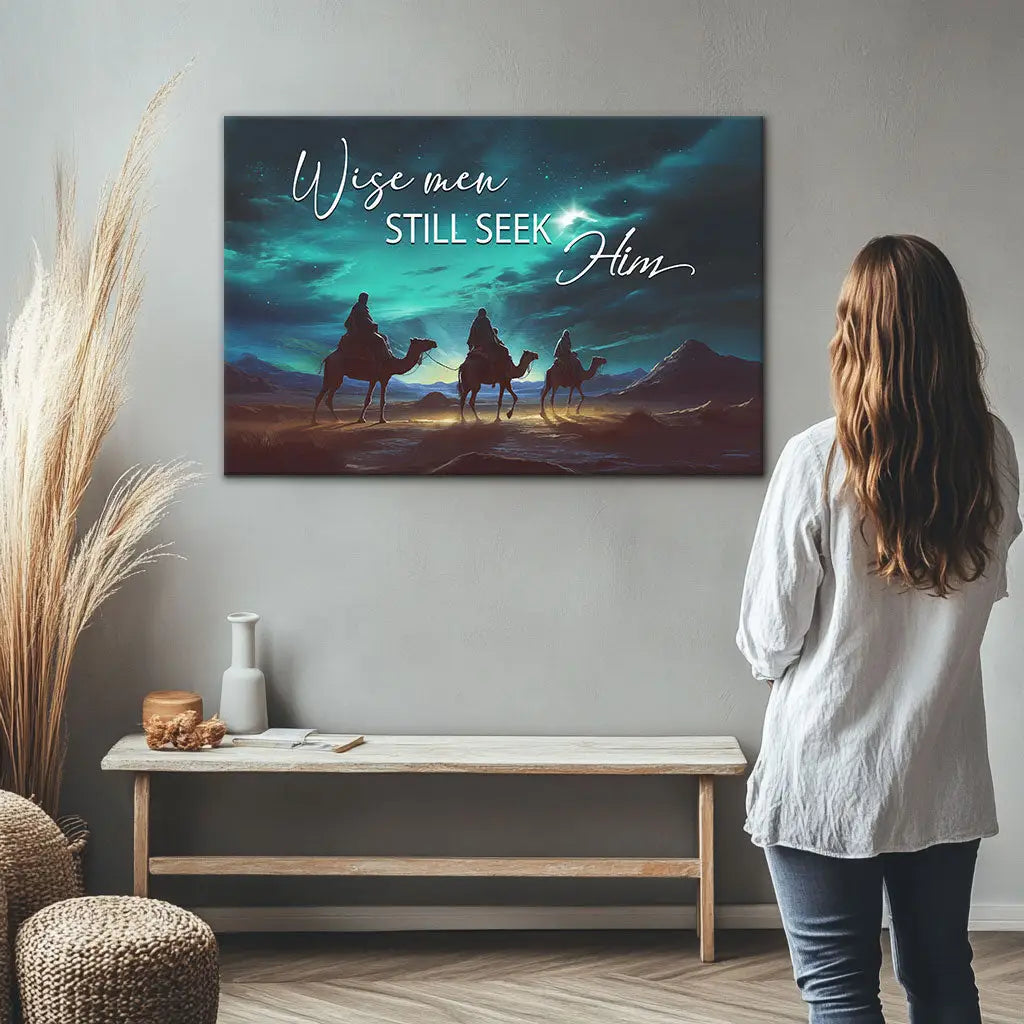 Faith-based Christmas wall art with Bible theme, ideal Christian gift for housewarming or birthdays.