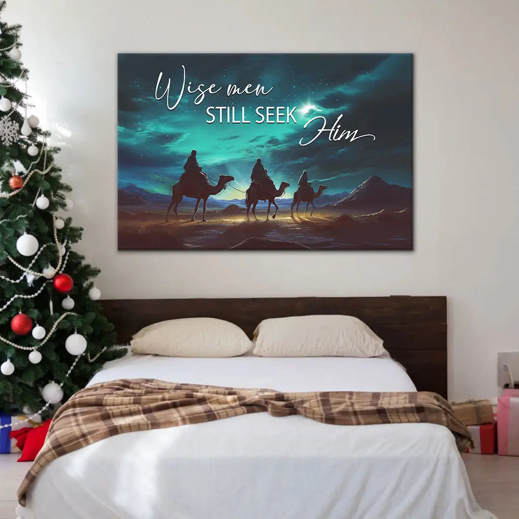 Wise Men Still Seek Him Christian gift, scripture wall art for holiday encouragement and faith.