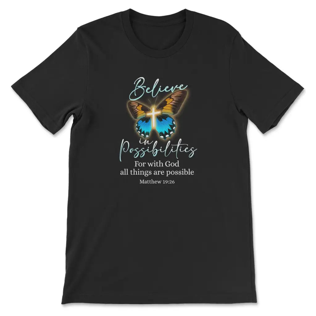 With God All Things Are Possible T-shirt, Cross Butterfly, Christian ...