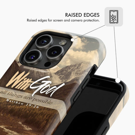 With God all things are possible Matthew 19:26 Bible verse phone case