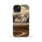 With God all things are possible Matthew 19:26 Bible verse phone case iPhone 15 Plus / Tough Case