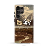 With God all things are possible Matthew 19:26 Bible verse phone case Samsung Galaxy S23 Ultra / Tough Case