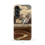 With God all things are possible Matthew 19:26 Bible verse phone case Samsung Galaxy S24 Plus / Tough Case