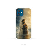 Woman Held by Jesus in the Storm Christian Phone Case iPhone 12 Mini / Tough Case