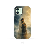 Woman Held by Jesus in the Storm Christian Phone Case iPhone 12 / Tough Case