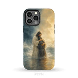 Woman Held by Jesus in the Storm Christian Phone Case iPhone 13 Pro Max / Tough Case