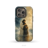 Woman Held by Jesus in the Storm Christian Phone Case iPhone 14 Pro / Tough Case