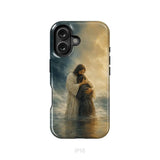 Woman Held by Jesus in the Storm Christian Phone Case iPhone 16 / Tough Case