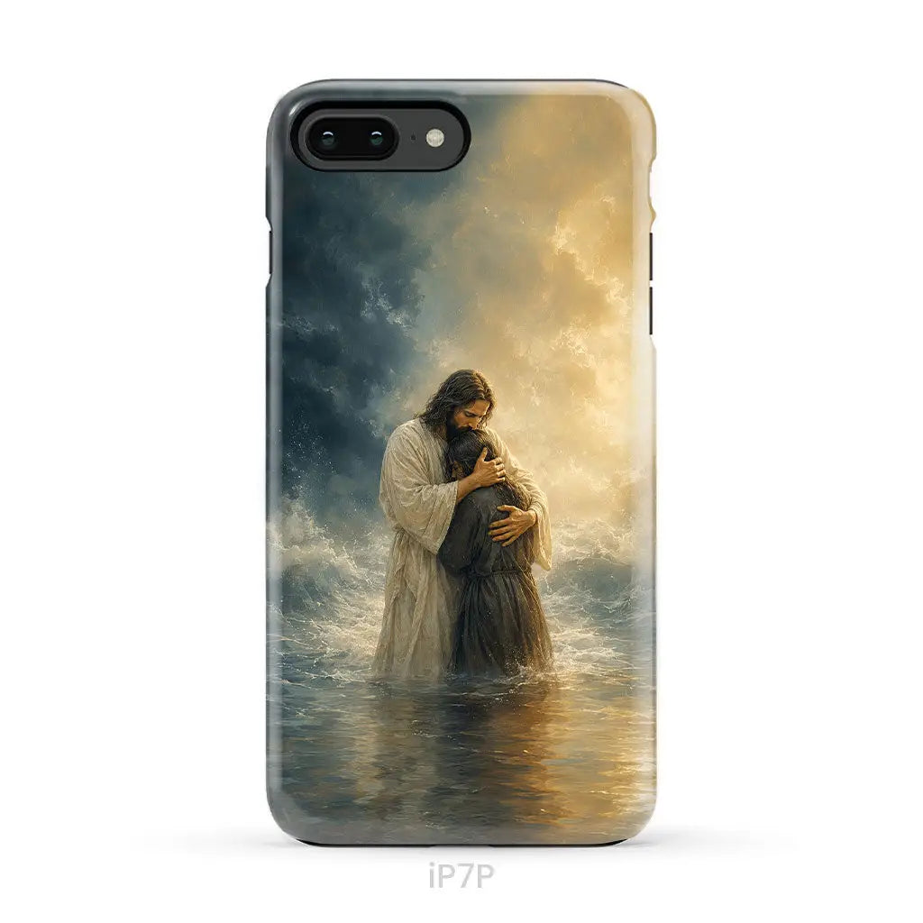 Woman Held by Jesus in the Storm Christian Phone Case iPhone 7 Plus / Tough Case
