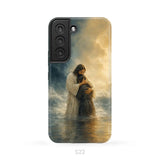Woman Held by Jesus in the Storm Christian Phone Case Samsung Galaxy S22 / Tough Case