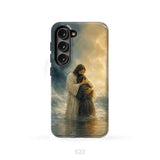 Woman Held by Jesus in the Storm Christian Phone Case Samsung Galaxy S23 (Not for S23 FE) / Tough Case