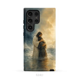 Woman Held by Jesus in the Storm Christian Phone Case Samsung Galaxy S24 Ultra / Tough Case