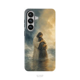 Woman Held by Jesus in the Storm Christian Phone Case Samsung Galaxy S26 Plus / Tough Case