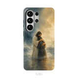 Woman Held by Jesus in the Storm Christian Phone Case Samsung Galaxy S26 Ultra / Tough Case