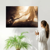 Inspirational Bible verse canvas of Jesus healing, Christian decor, faith-based artwork.