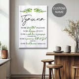 Personalized Christian canvas: "You Are Beautiful, Chosen, Made for a Purpose." A meaningful and uplifting gift.