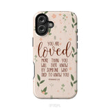 You are loved Romans 5:8 Bible verse phone case iPhone 16 Plus / Tough Case