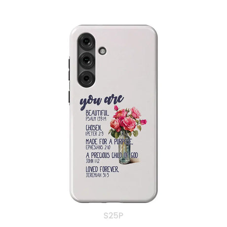 You Are Who God Says You Are Bible Verses Phone Case Samsung Galaxy S25 Plus / Tough Case