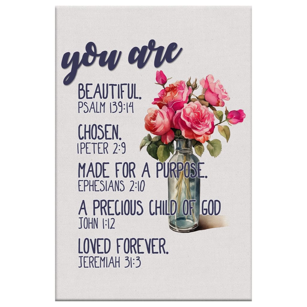 Inspirational wall art with "You Are Who God Says You Are," Bible verse-themed, ideal for Christian decor.