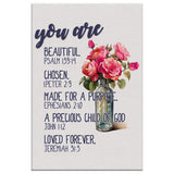 Inspirational wall art with "You Are Who God Says You Are," Bible verse-themed, ideal for Christian decor.