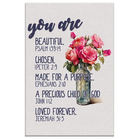 Inspirational wall art with "You Are Who God Says You Are," Bible verse-themed, ideal for Christian decor.
