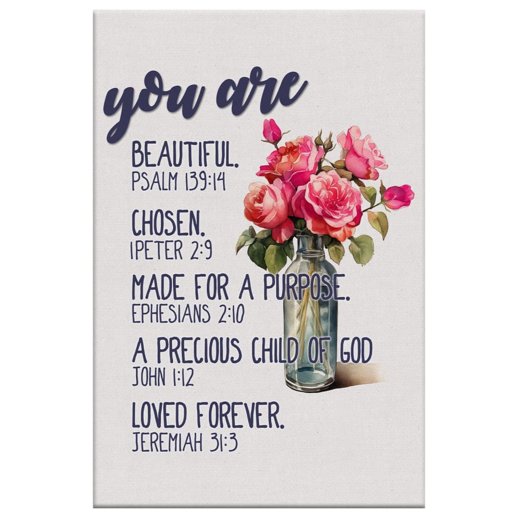 You Are Who God Says You Are Wall Art Canvas, Bible Verses, Christian ...