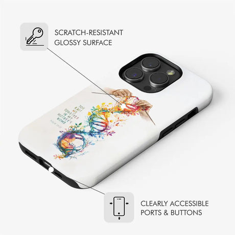 Faith-based phone case with the comforting verse "You Knit Me Together In My Mother's Womb," from Psalm 139:13.