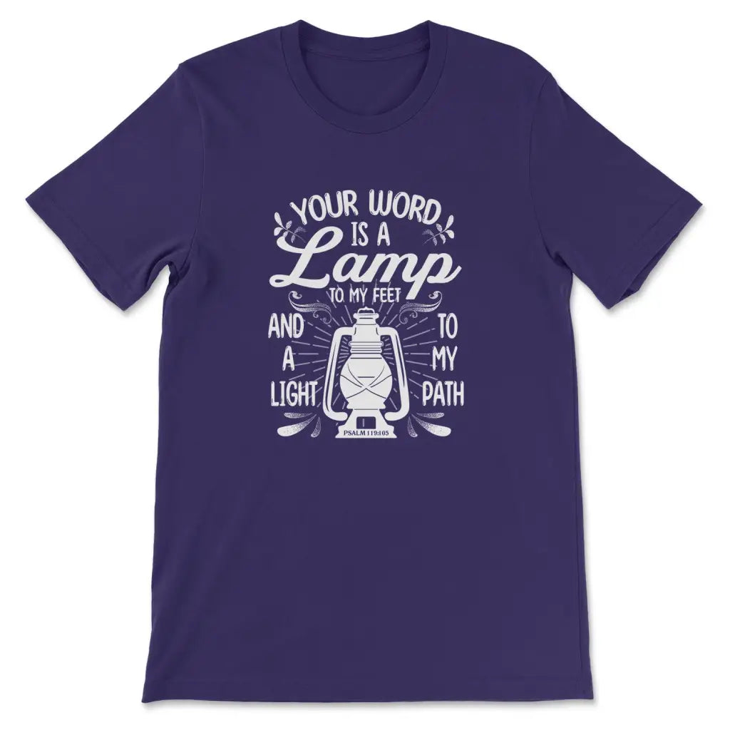 Your Word is a Lamp to My Feet Psalm 119:105 T-shirt Team Purple / S