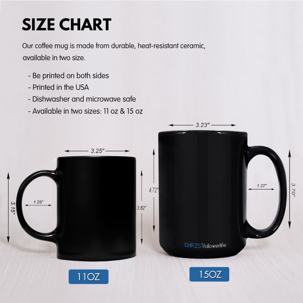 Size chart mug