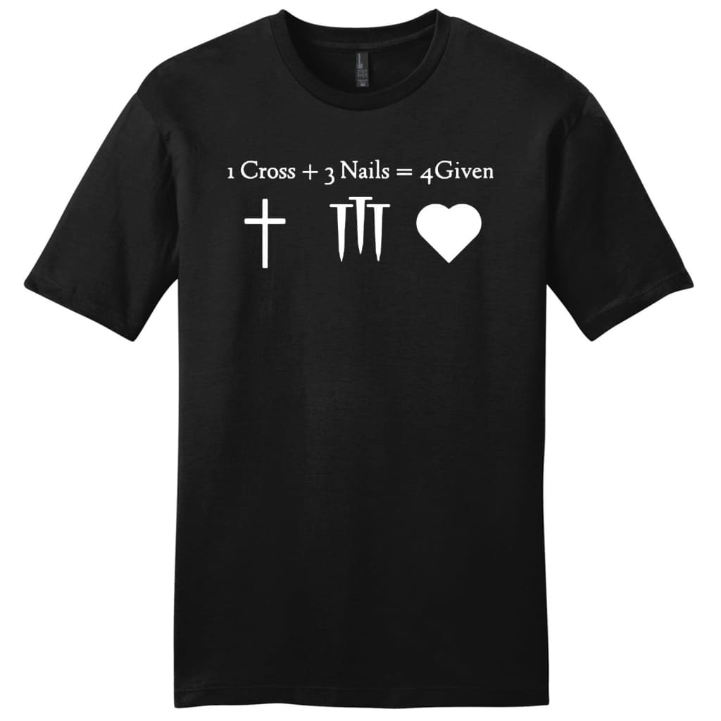 1 Cross + 3 Nails = 4 Given mens Christian t-shirt Black / S