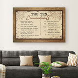 Religious Wall art canvas displaying the Ten Commandments, ideal for Christian decor and adding a spiritual element to your space.