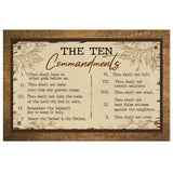 Inspirational canvas print of the Ten Commandments, offering a faith-centered touch to your Christian home decor.