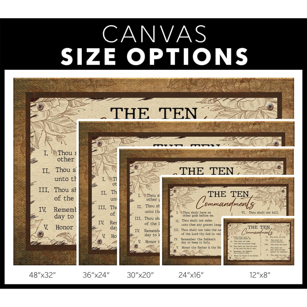 10 commandments canvas Size Options