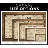 10 commandments canvas Size Options