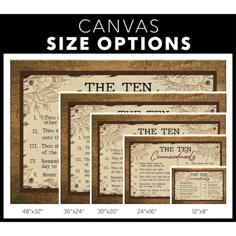 10 commandments canvas Size Options