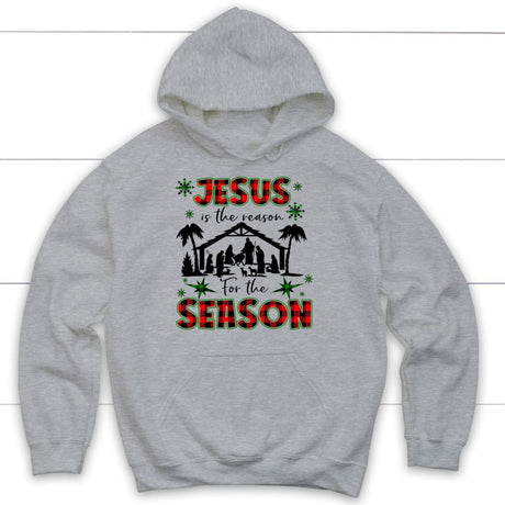 Jesus is the reason for the season hoodie Christian Christmas hoodies Sports Grey / S