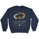 A lot can happen in 3 days Crown of thorns Christian sweatshirt Navy / S