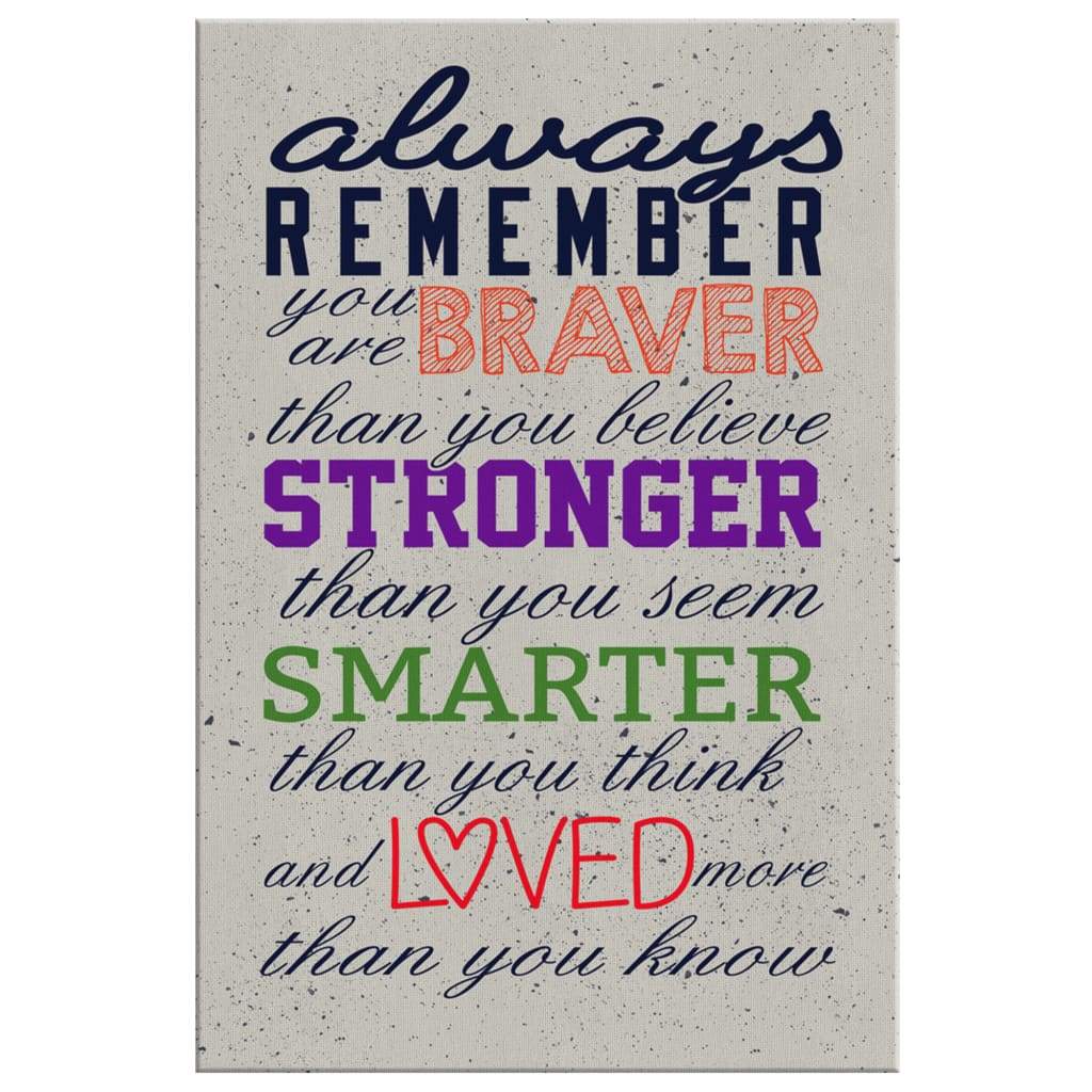 Always Remember You Are Braver Than You Believe Stronger Than 