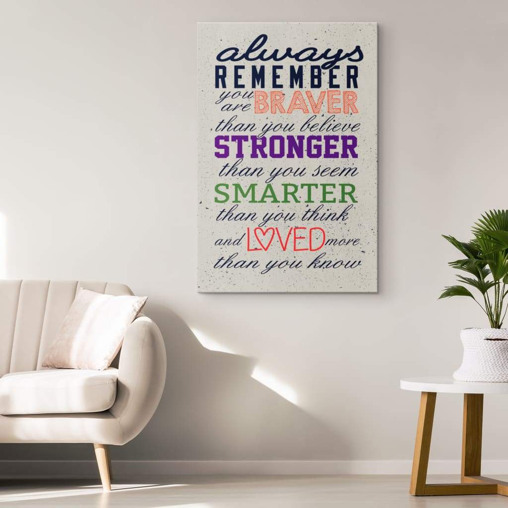 Always Remember You Are Braver Than You Believe Stronger Than