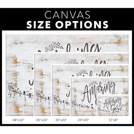 Christian canvas print featuring "Amazing Grace," ideal inspirational wall art for Christian homes.