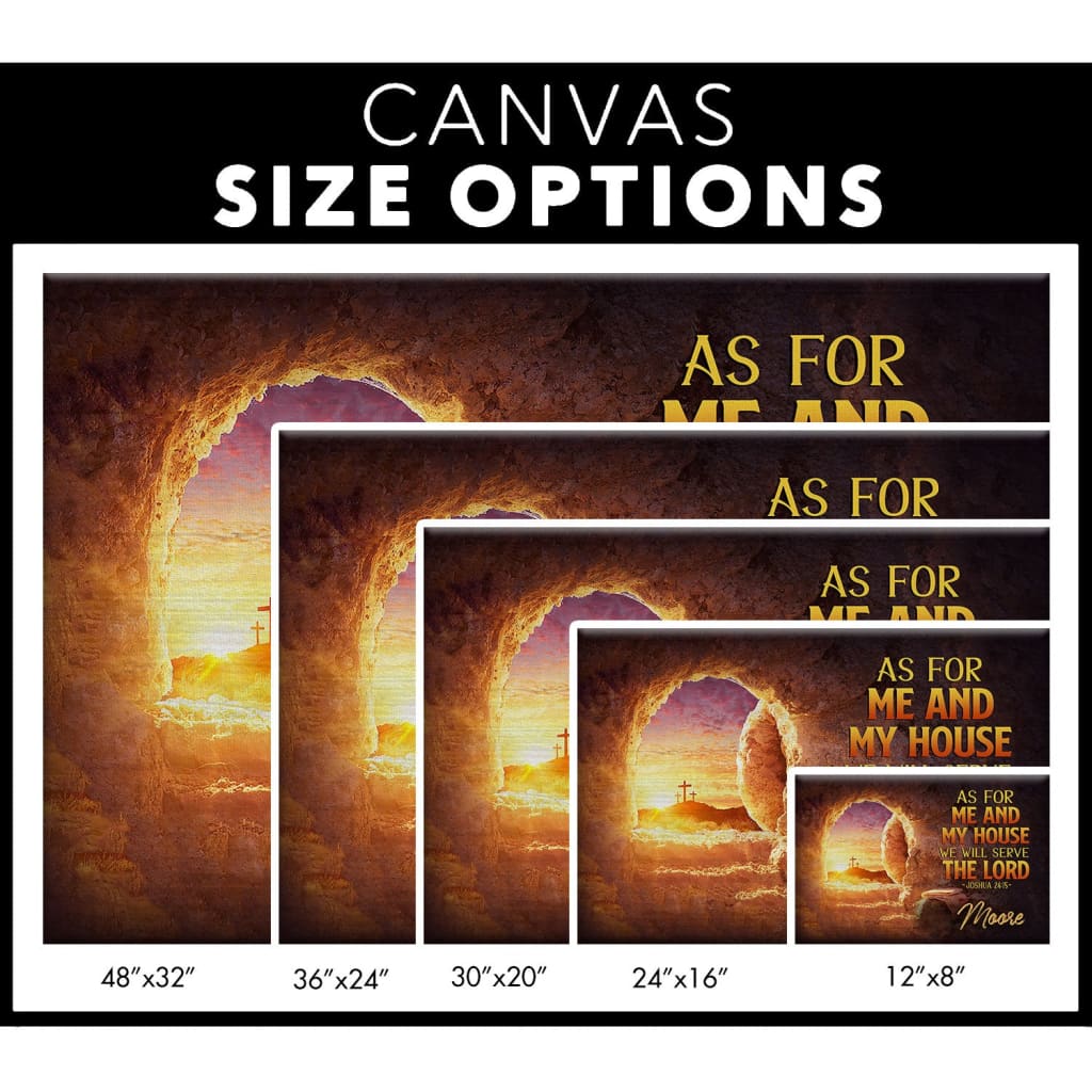 As for me and my house Custom family name wall art canvas size options.