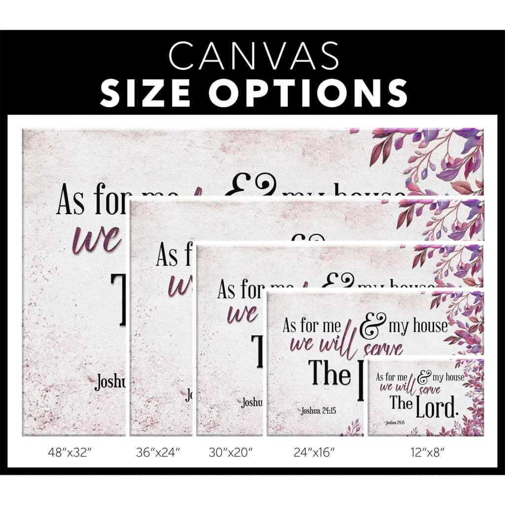 Joshua 24:15 Bible verse wall art canvas Size Options