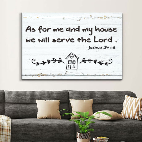 Christian wall art, "We Will Serve The Lord," perfect gift for friends, family, or loved ones, modern farmhouse style.