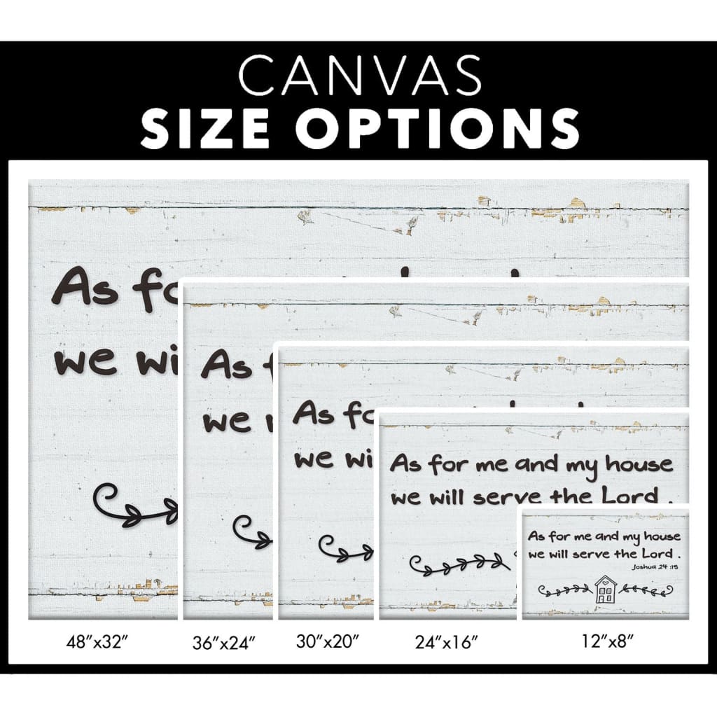 Modern farmhouse Christian wall art, &quot;We Will Serve The Lord,&quot; inspirational home decor for loved ones / canvas size options.