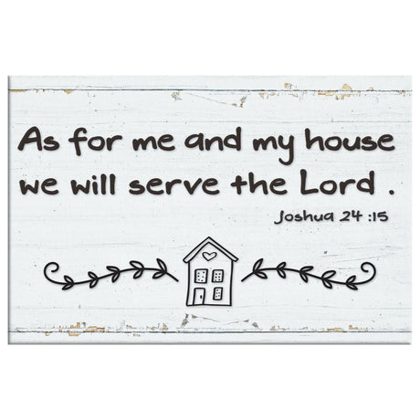 Bible verse wall decor, "As For Me And My House," Christian gift for special occasions like weddings or housewarmings.