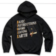 Basic instructions before leaving earth Christian hoodie Black / S