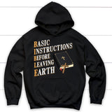 Basic instructions before leaving earth Christian hoodie Black / S