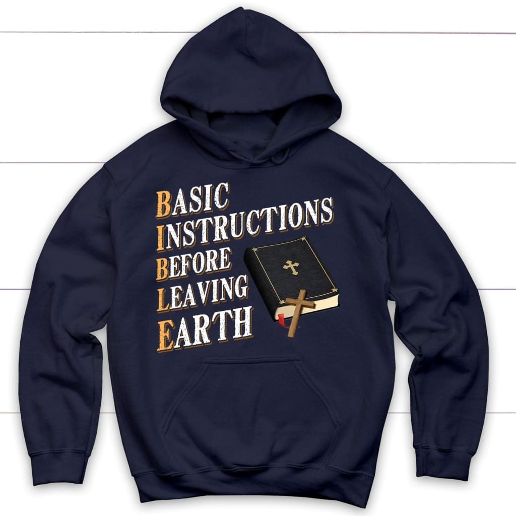 Basic instructions before leaving earth Christian hoodie Navy / S