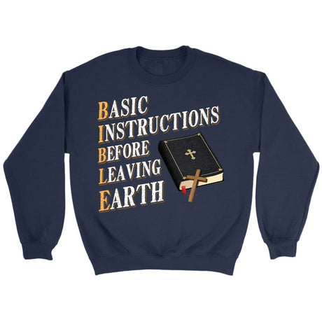 Basic instructions before leaving earth Christian sweatshirt Navy / S
