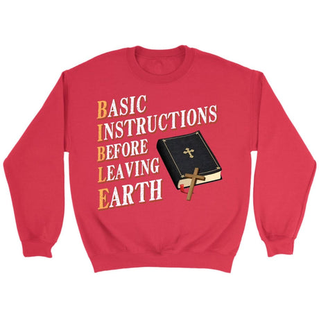 Basic instructions before leaving earth Christian sweatshirt Red / S